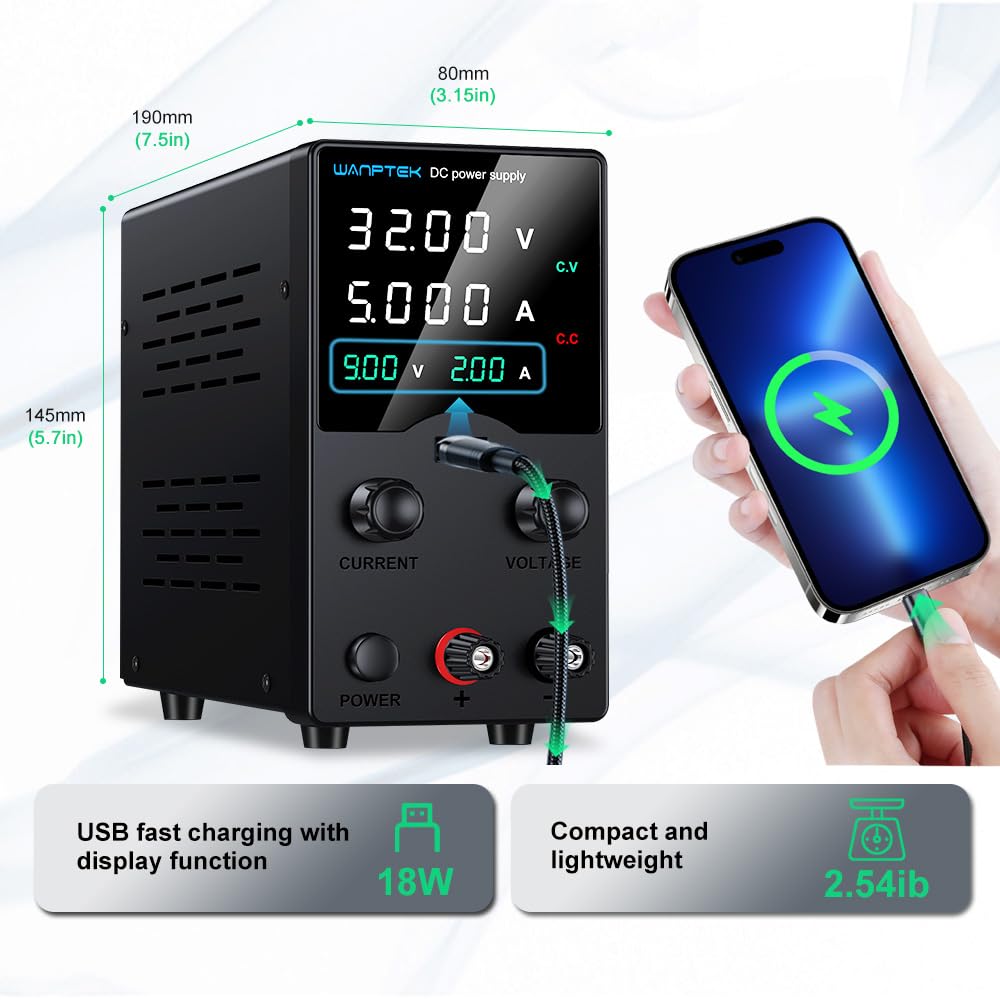 Amazon.co.jp: WANPTEK POWER 直流安定化電源，4桁高精度LED